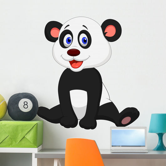 Cute baby panda cartoon Wall Decal