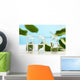Water and Green Leaves Wall Mural