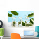 Water and Green Leaves Wall Mural
