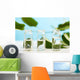 Water and Green Leaves Wall Mural