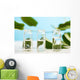 Water and Green Leaves Wall Mural