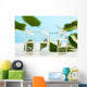 Water and Green Leaves Wall Mural