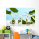 Water and Green Leaves Wall Mural