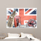 Collage London Union Jack Vintage Wall Mural