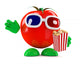 Tomato Eats Popcorn 3D Wall Mural