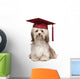 Cute eminent graduation havanese dog wit red cap Wall Decal