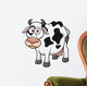 Vector Illustration Cow Cartoon Wall Decal