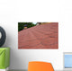 Red asphalt shingle roofing on a roof and chimney Wall Mural