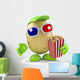 3d Potato man eats popcorn at the cinema Wall Decal