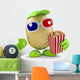 3d Potato man eats popcorn at the cinema Wall Decal