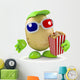 3d Potato man eats popcorn at the cinema Wall Decal