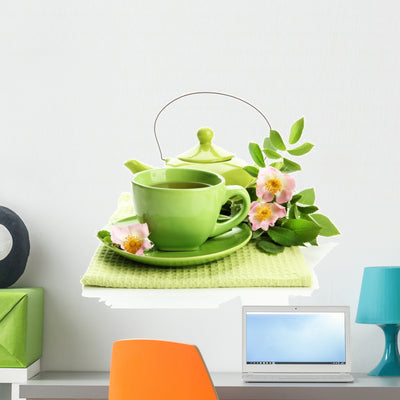 Cup and Teapot Herbal shown on a wall