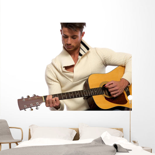 Lefty Guitar Player Wall Mural