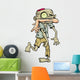 Cartoon Zombie Carrying a Human Arm in His Mouth. Wall Decal