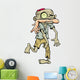 Cartoon Zombie Carrying a Human Arm in His Mouth. Wall Decal