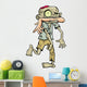 Cartoon Zombie Carrying a Human Arm in His Mouth. Wall Decal