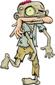 Cartoon Zombie Carrying a Human Arm in His Mouth. Wall Decal