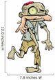 Cartoon Zombie Carrying a Human Arm in His Mouth. Wall Decal