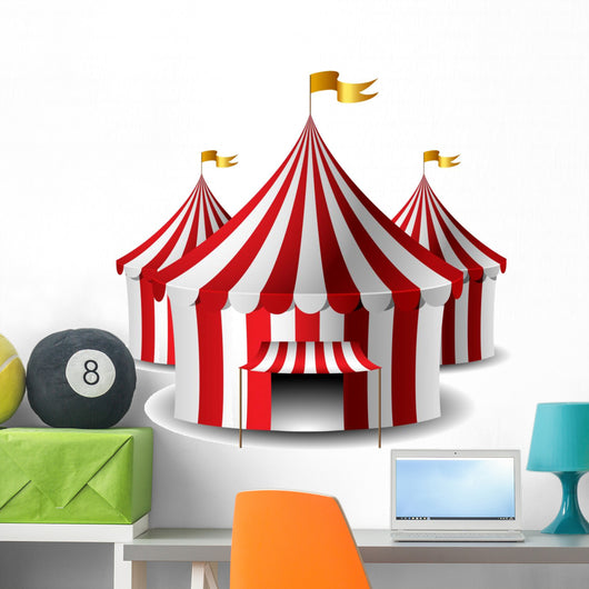 red and white circus tent Red White Striped Circus Wall Decal – Wallmonkeys