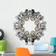 Big Gear with Small Gears Wall Decal