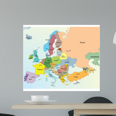 European Map shown on a wall