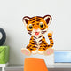 Cute tiger cartoon Wall Decal