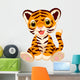 Cute tiger cartoon Wall Decal