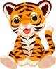 Cute tiger cartoon Wall Decal