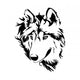 wolf head sketch vector Wall Decal