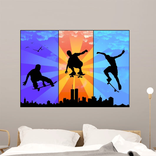 Jumping Skateboarders Wall Decal