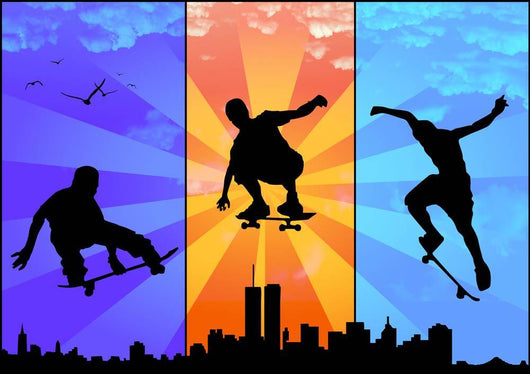 Jumping Skateboarders Wall Decal