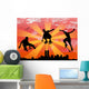 Vector Jumping Skateboarder Wall Mural