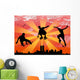 Vector Jumping Skateboarder Wall Mural