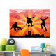 Vector Jumping Skateboarder Wall Mural
