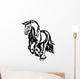 Running Draft Horse Black Wall Decal