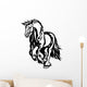 running draft horse black white Wall Decal