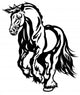 running draft horse black white Wall Decal