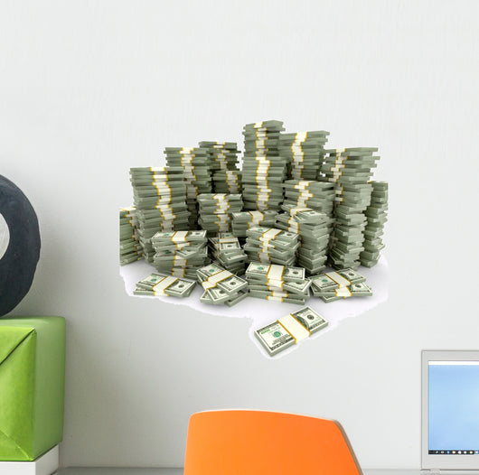 3d illustration of dollars stack over white background Wall Decal
