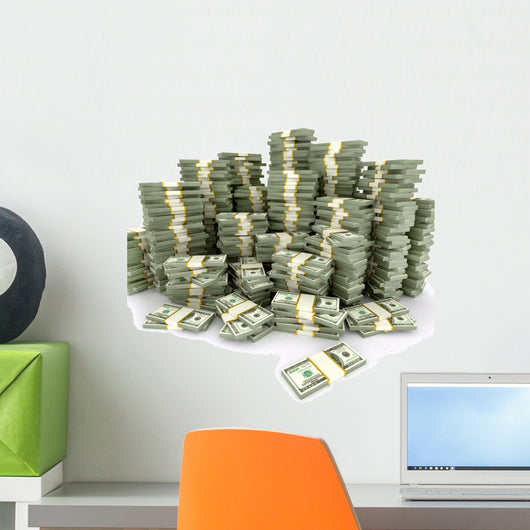 3d illustration of dollars stack over white background Wall Decal
