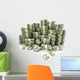 3d illustration of dollars stack over white background Wall Decal