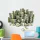 3d illustration of dollars stack over white background Wall Decal