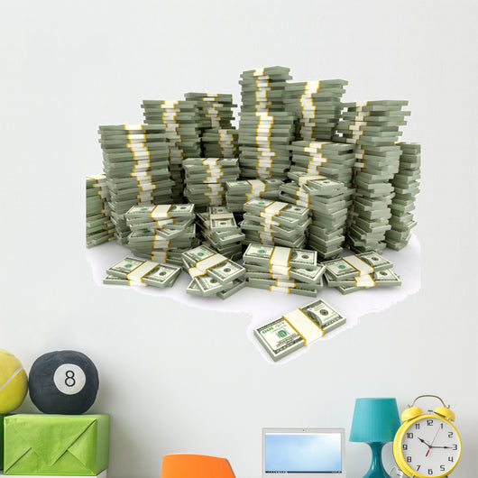 3d illustration of dollars stack over white background Wall Decal