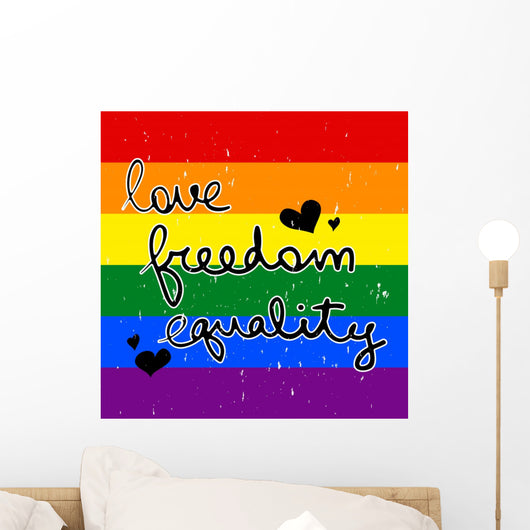 LGBT card design love freedom equaltiy Wall Mural
