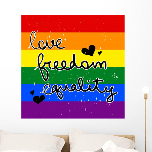 LGBT card design love freedom equaltiy Wall Mural