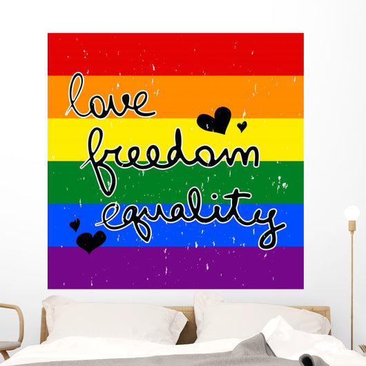 LGBT card design love freedom equaltiy Wall Mural