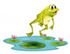 A Jumping Frog at the Pond Wall Decal