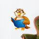 An owl reading Wall Decal