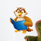 An owl reading Wall Decal