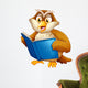 An owl reading Wall Decal