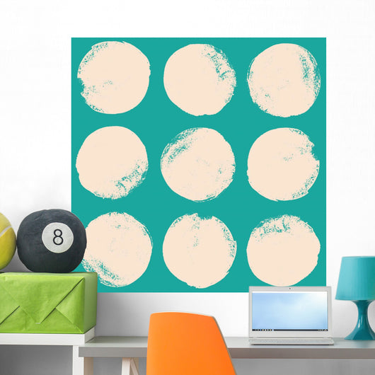 Grunge circles pattern Wall Mural